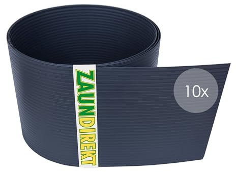 Zaundirekt Sichtschutzstreifen Hart-PVC 2525 x 190 mm Sichtschutz für Gittermattenzäune (1, anthrazit)