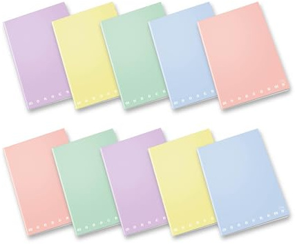 Pigna MONOCROMO PASTEL, Quaderno A4 Punto Metallico, 42 Fogli, 10 Pezzi, 02298905M