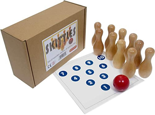 Brimtoy Jeu de quilles en bois/jeu de bowling à dix broches