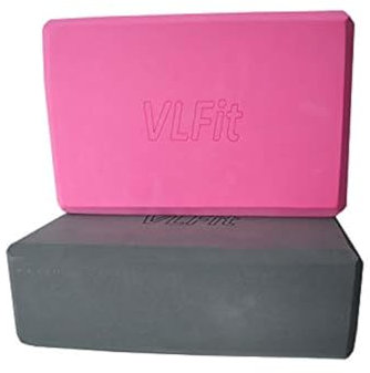 VLFit 2er-Set Yoga Blöcke/Yogablock - Wählen Sie Ihre Farbe und Größe (GRAU und ROSA)