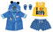 BABY born Bath Deluxe Bademantel 43cm - Puppenkleidung für 43 cm Puppen, Bade-Set in blau gelb bestehend aus Bademantel, Shirt, Shorts und Badelatschen 832011, Zapf Creation
