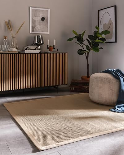 benuta Nest Sisal Naturfaser Teppich Sana - Creme 160x230 cm - Robuster Teppich für Esszimmer & Wohnzimmer - 100% Sisal Naturfaser - Zeitloses Design