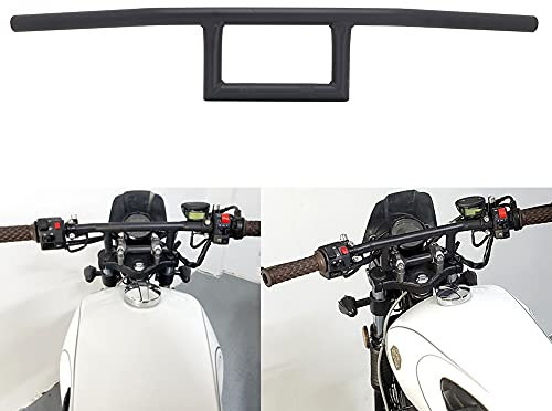 Motorradlenker 22mm 7/8 Box Window Attack Style Lenker Universal für die meisten Cruiser Bobber Bike Cafe Racer oder alle benutzerdefinierten Anwendungen Schwarz