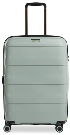 Stratic Straw + Hartschalen-Koffer Trolley Koffer groß Reisekoffer, nachhaltig, 4 Rollen, erweiterbar, TSA-Schloss (Größe M, Mint grün)