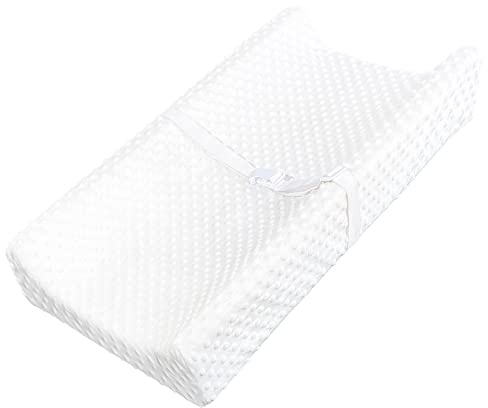 YENING Mini Baby Diaper Changing Pad for Dresser Top with Cover 27 x 16, Waterproof Lining Small Foam Contoured Changing Table Pads Topper White