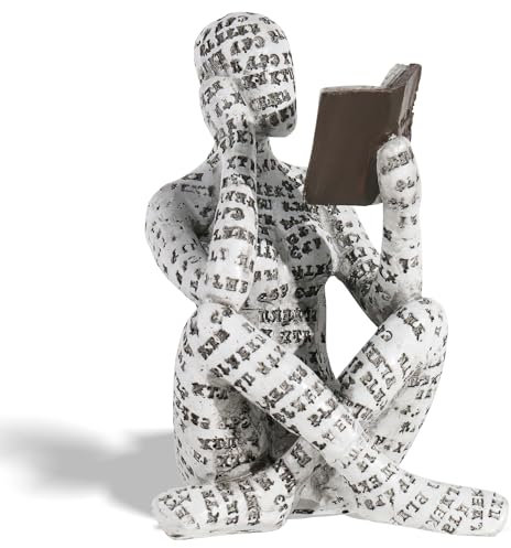 ZDNT Lesende Frau,Figur Deko für Regal,Lesende Frau Figur,Denker Stil Lesefiguren Statue,Bücherwurm-Skulptur,Skulpturen,Lesende Dame,Innovative Dame,Für Schlafzimmer,Regal,Schreibtisch,Büro ((A))
