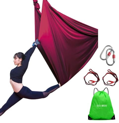 LYXLBX Aerial Yogatuch, Yogatuch Zum Aufhängen, Yoga-Schaukel,Therapieschaukel, Schaukeltuch, Akrobatik Zubehör, Yoga Vertikaltuch, Yogatücher, Akrobatik Tuch für Erwachsene Indoor(5X2.8M)