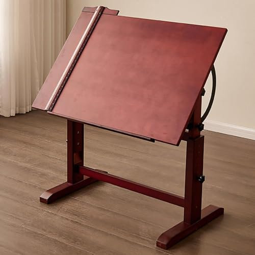 GXLDIANPU Tavolo Da Architetto, Tavolo Da Disegno In Legno, Altezza Regolabile 75-85 Cm, Angolo Regolabile 180°, Piano Tavolo 60 X 90 Cm, Per Opere D'arte, Scrittura