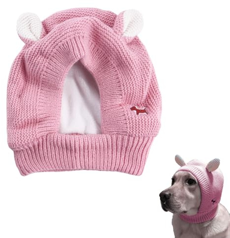 Cappello Invernale Per Cani, Cappello A Maglia Con Orecchie, Copertina In Cotone, Rosa, Freie GrößE