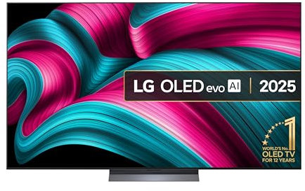 LG OLED77C55LA 77-Inch OLEDevo AI 4K UHD Smart TV, (α9 AI Processor Gen7, Dolby Atmos, Freeview Play and Amazon Alexa, 120Hz) [Model 2025]