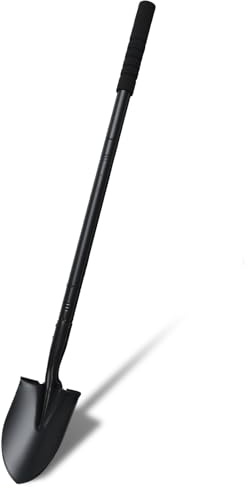 Small Shovel 43.3Inch Durable Metal Shovel for Digging Small Spade Shovel Garden Shovel for Gardening Digging Camping Farming and Outdoors, Black