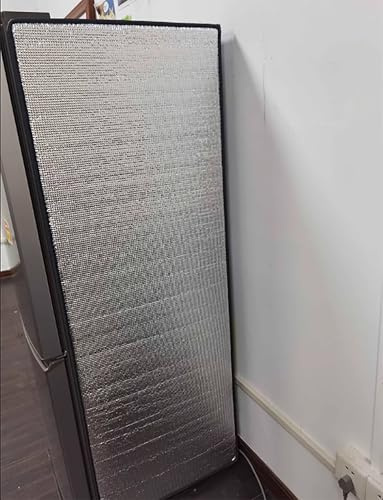 JNTFNE Insulated Refrigerator Cover,Aluminium Foil Insulation Sheet,Vertical Freezer Sunshade Film,Sun Protection Shield for Fridge Freezers with Magnetic Suction(50x170cm)