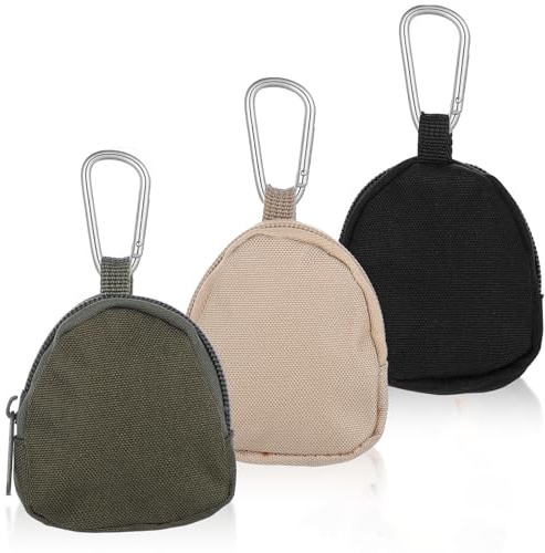 Sorcristy Dog Treat Pouch with Carabiner 3 Pack, Black, Green, Khak