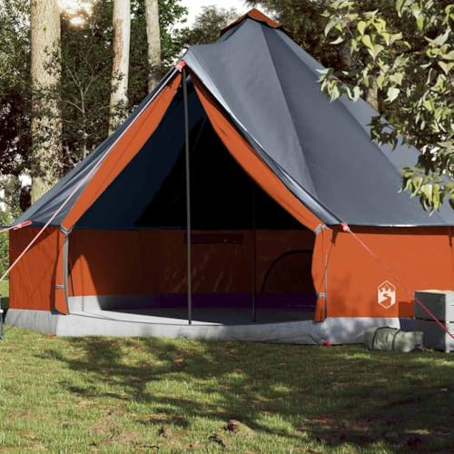 Generico Tenda Familiare Tipi 10 Persone Grigia e Arancione Impermeabile,Articoli Sportivi,Ricreazione all'aperto,Campeggio ed Escursionismo,Tende-94596
