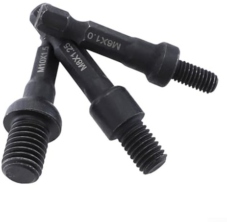Eawfgtuw Juego de 6 adaptadores de enchufe autorroscantes M6 M8 M10 con vástago hexagonal de 1/4 pulgadas para tuercas de inserción y pernos de suspensión, acero al cromo vanadio