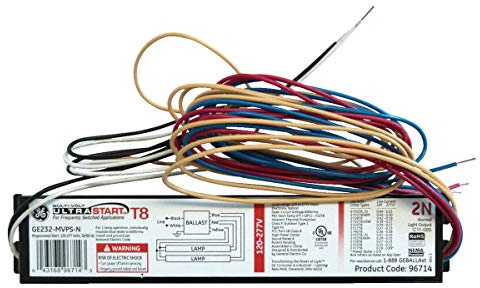 GE Lighting UltraMax Proline Electronic Ballast, 120/277 Volt Instant Start Ballast, Normal Ballast Factor, Ballast for Fluorescent Light (2) or (1) Lamp T8