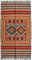 GURU SHOP Orientalischer Grob Gewebter Kelim Teppich 260x80 cm - Muster 3, Elfenbein, Leinen, Teppiche, Bodenmatten
