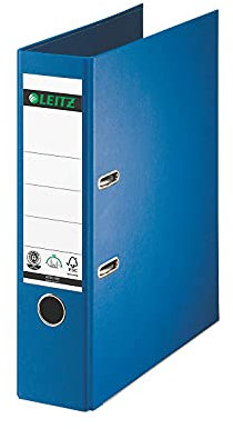 Leitz Qualitäts-Ordner 180°, A4, 8 cm Rückenbreite, Spezialpapierkaschierung in Leinenprägung, Blauer Engel, Blau, 10070068