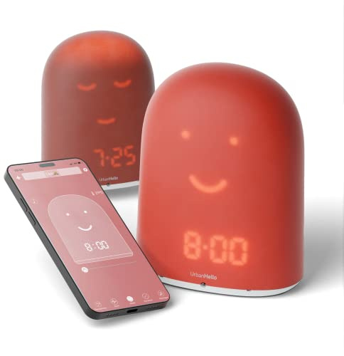 REMI - Babyphone + Réveil Enfant pour Apprendre à Dormir Plus - Suivi du Sommeil - Veilleuse - Boite à Histoires (Rose)
