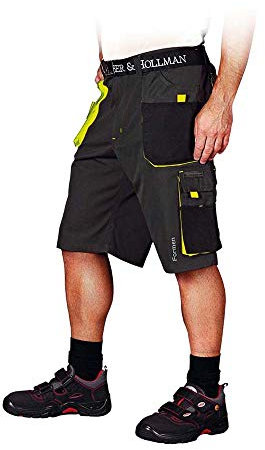 Leber&Hollman LH-FMN-TS_SBYXL Pantalon de Protection Court Gris/Noir/Jaune Taille XL