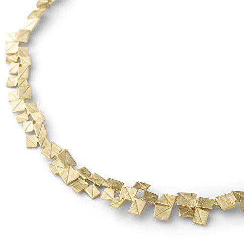 Heideman Halskette Partis Damen - aus hochwertigem Edelstahl - silber gold farbend matt - Eyecatcher Kette für Frauen - Gebürstete Oberfläche in geometrischen Formen