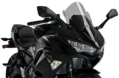 Puig 3881H Z-Racing-Windschild, aerodynamisch und sportlich, aus 3 mm Acryl mit doppelter Höhe und seitlichen Kanälen zur Verbesserung von Schutz und Stabilität, Getönt