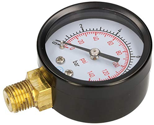 KOTARBAU® 0-10 Bar Manometer Seitenanschluss Gewinde 1/4 Durchmesser 52mm Druckmessgerät Druckmesser Flüssigkeits- und Gasdruckmesser