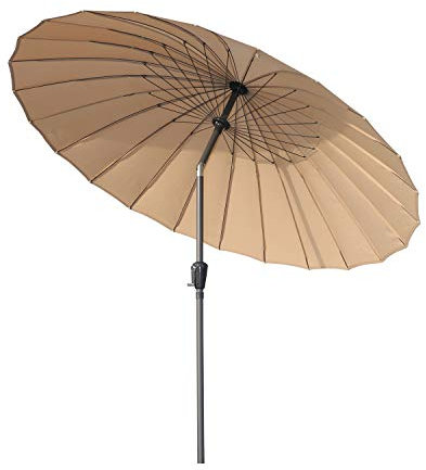 Angel Living 250cm Sonnenschirm Sonnenschutz neigbar Rostfrei aus Stahl und Polyester (Beige)