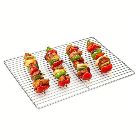 Red para Barbacoa de Acero Inoxidable, Malla de Alambre Antiadherente para Barbacoa, Rejilla Rectangular para Parrilla de Barbacoa, Rejilla de Refrigeración para Acampar al Aire Libre(30 * 45cm)