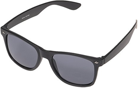 Miobo Gafas de sol para fiestas, estilo 1980, estilo retro, gafas de nerd, gafas de sol o cristal transparente, color negro (gafas de sol negras)