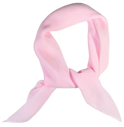 WESTEND CHOICE Pañuelos cuadrados de gasa para mujer, bufanda lisa de los años 50, retro, ligera, pañuelo cuadrado para mujer, 65 x 65 cm, rosa claro, Talla única