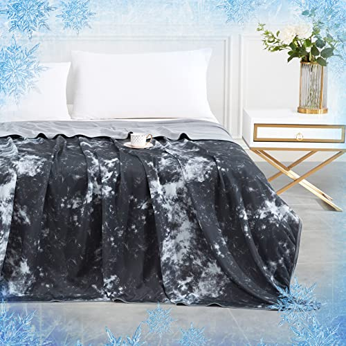 Elegear Manta Refrescante de Verano, Fibras Refrigerantes ARC-Chill 3.0 Q-MAX>0,5 Manta Autorrefrigerante de Verano de Doble Cara para Dormir Mejor, Transpirable Y Ligereza, 130×170cm, Tie Dye Negro