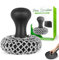 316L Cast Iron Pan Scrubber | Dish Scouring Pad Dishwasher-Safe Cleaning Kit | Chainmail for Cast Iron Skillet Cleaner, Effortless Cleaning for Pans, Skillets and Grills (Black,1 Scrubber +1)