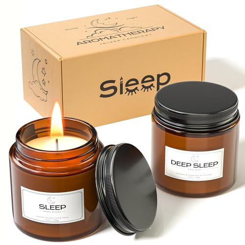 Bzhui Sleep Candles Gifts for Women, Lavender Scented Candles Gift Set for Anxiety, Lavender Promotes Sleep, Chamomile Relieves Stress, Relaxation/Birthday Gifts for Women…