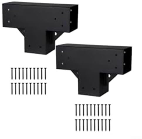 Pergola-Hardware-Kit aus Stahl, 10,2 x 10,2 cm, mit 3-Wege-Eckwinkel (2 Stück)