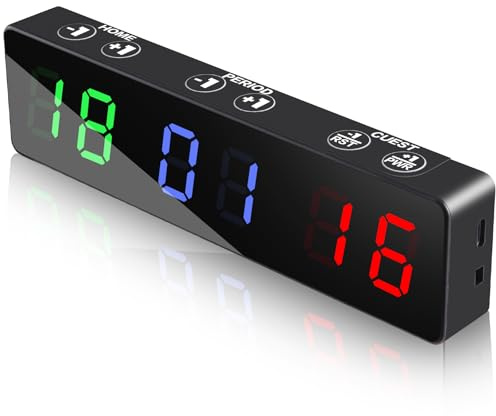 PELLOR Mini Digital Scoreboard, Portable Magnetic Electronic Scoreboard with Buzzer, Rechargeable 900mAh LED Score Keeper for Indoor Outdoor Games, Ping Pong Cornhole Pickleball Basketball Badminton