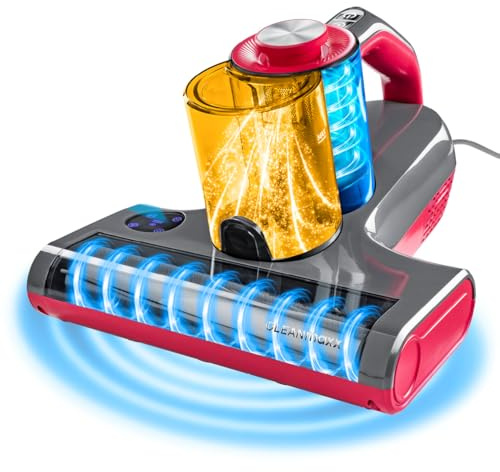 CLEANmaxx 3-in-1 Milbensauger mit 55°C Heißluft, UV-C-Licht & 15 kPa Saugkraft | Matratzensauger entfernt 99,9% Milben | HEPA-Filter für Allergiker & Ultraschall, ideal für Matratzen & Polster