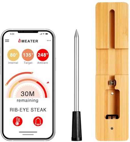 Termometro da Cucina Wireless Smart Termometro Carne, Portata Wireless di 30 Metri Termometro per Carne Bluetooth con Sonda Digitale Impermeabile IPX7 Termometri per Alimenti BBQ Forno Airfryer
