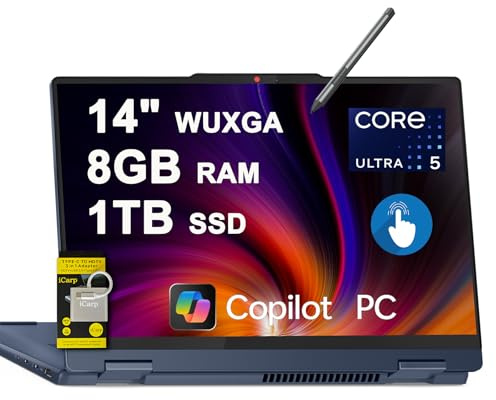 Lenovo IdeaPad Flex 5i 2-in-1 Laptop 14 WUXGA Touch Intel 12-core Ultra 5 225U (Beats Core 7 150U) 8GB RAM 1TB SSD Backlit for Creator Designer Business Professional Win11 ICP Hub/Copilot AI PC