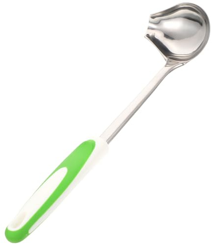 Garneck Mestolo in Acciaio Inossidabile con Beccuccio Antiscivolo Cucchiaio da Salsa e Gravy Design Unico e Manico Ergonomico Piccolo Mestolo Portata per Cucina e Ristorante Facile da