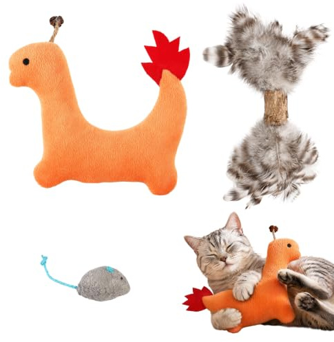 RAXIVO 3 stycken kattmyntleksaker, kattleksaker, kattmynta kuddar | Kattleksak, kattlekmus, med kattmynta och valeriana, för inomhusbruk, lämplig för retning och tröst av kattungar