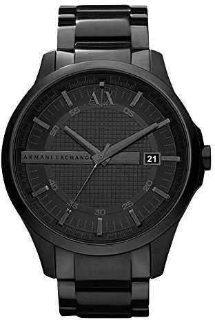 Armani Exchange Analogue Quartz Watch with Black Stainless Steel Strap for Men AX2104
