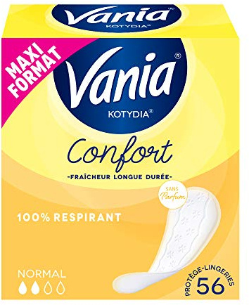 Vania Protège-Slips Confort Normal Sans Parfum, boîte de 28 pièces