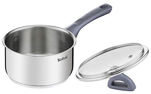 Tefal Daily Cook, base rinforzata, adatta a tutti i tipi di piani cottura, inclusa induzione, grande conduttività e resistenza con materiali riciclati, casseruola in acciaio inox da 18 cm, 2,1 litri