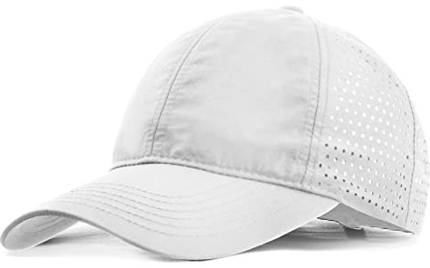 Catime Breathable Mesh Baseball Caps, Mens Fashion Trucker Caps, Summer Unisex Sun Caps, Ultralight Plain Adjustable Dad Hats, Quick Dry Sport Casual Peaked Caps for Outdoor Travel Women White