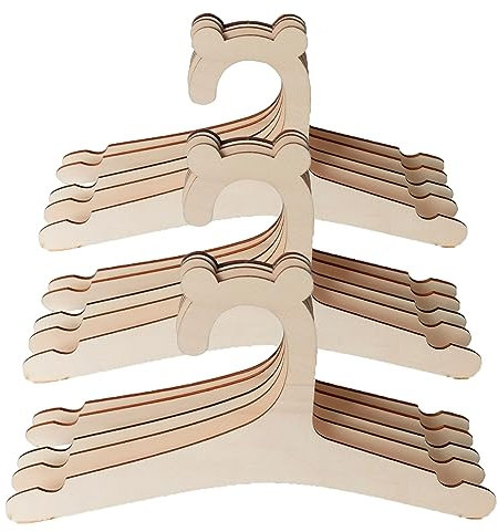 Vastsea 15 Pezzo Appendiabiti per Bambini, Grucce Appendiabiti in Legno per Vestiti da Bambino, Appendini Impilabili, per Unisex Bambino Neonati