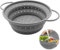 WYYFXY® Passoire pliable en silicone - 26 cm - Grande passoire à pâtes - Passe au lave-vaisselle - Pour égoutter les pâtes, les fruits, les légumes - Gris
