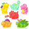 Jovicos Lot de 6 jouets de bain pour bébé à partir de 1 an, sans trou, jouets aquatiques pour enfants, dinosaures, jouets de baignoire, jouets de piscine, cadeaux pour garçons et filles