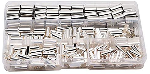 Jrifedptry 240 puntali di raccordo a crimpare in filo di rame, AWG 4, 6, 8, 10 non isolati, kit terminali terminali per cavi