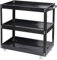 HYGRAD 3 Tier Tool Storage Trolley Rolling Cart Heavy Duty Garage Trolley Tool Organiser Cart On Wheels Mechanics Commercial Use Tool Storage (Black)